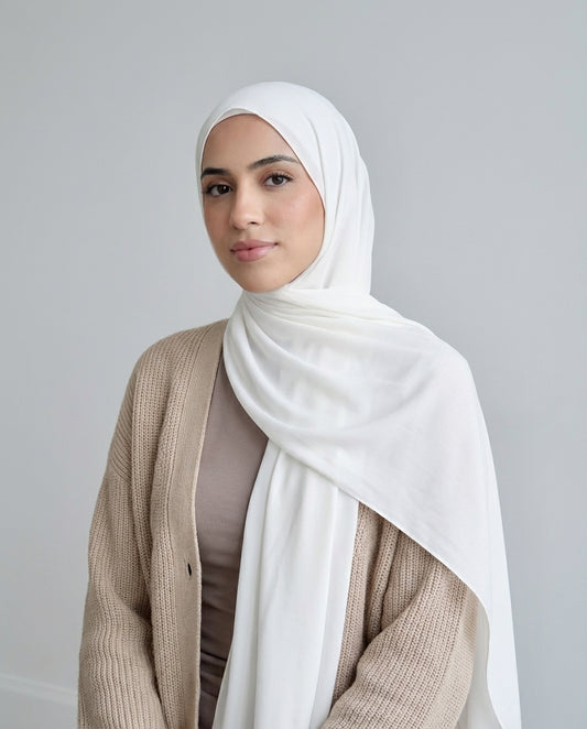 White | Premium Viscose Modal Hijab